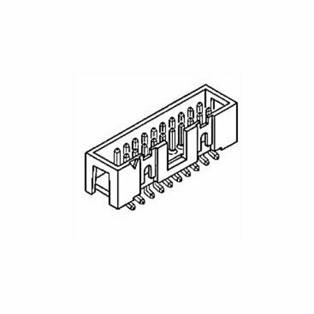 FCI Board Connector, 20 Contact(S), 2 Row(S), Male, Straight, 0.1 Inch Pitch, Surface Mount Terminal,  72454-040LF